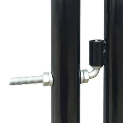 Yksiovinen Aitaportti musta 300 x 175 cm - Image 3