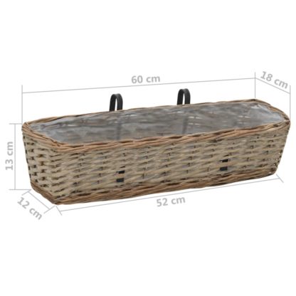 parveke kukkalaatikko 2 kpl paju PE-vuori 60 cm - Image 6
