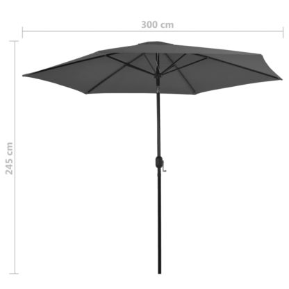 Aurinkovarjo metallirunko 300 cm antrasiitti - Image 7