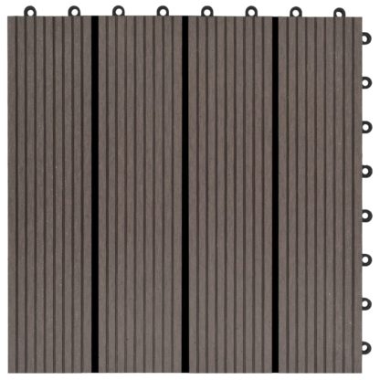 Lattialaatat 11 kpl WPC 30x30 cm 1 m² tummanruskea - Image 5