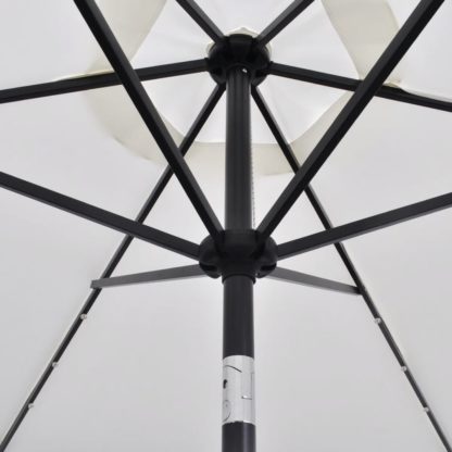 Aurinkovarjo LED-valoilla cantilever 3 m hiekanvalkoinen - Image 2