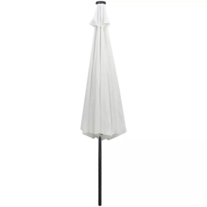 Aurinkovarjo LED-valoilla cantilever 3 m hiekanvalkoinen - Image 7