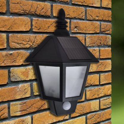 Ulkoseinävalaisimet aurinkoenergia 2 kpl liiketunnistin musta - Image 2