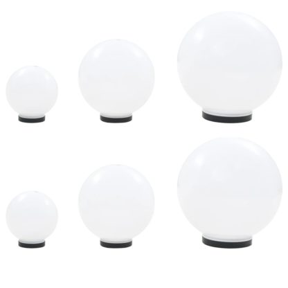 LED-pallovalaisinsarja 6 kpl 20/30/40 cm akryyli