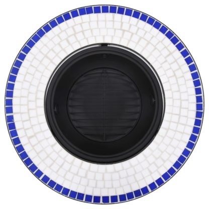 Mosaiikkitulisija sininen ja valkoinen 68 cm keramiikka - Image 6