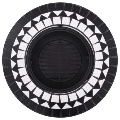 Mosaiikkitulisija musta ja valkoinen 68 cm keramiikka - Image 6