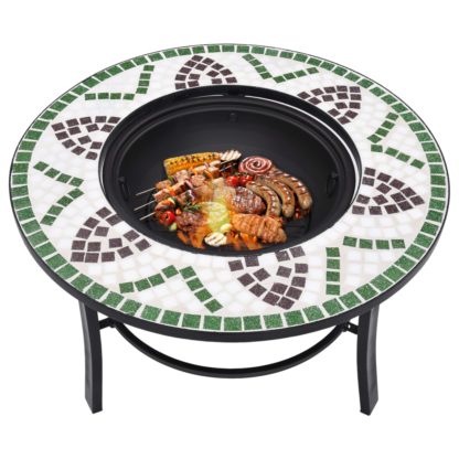 Mosaiikkitulisija vihreä 68 cm keramiikka - Image 3