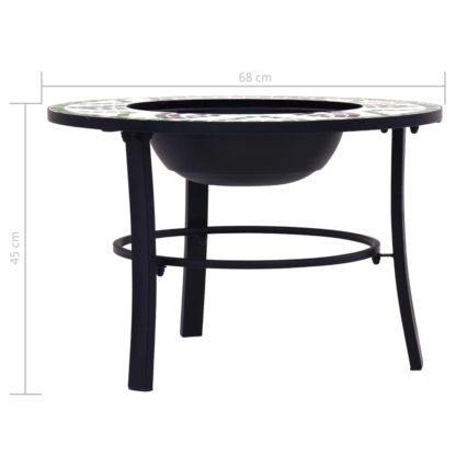Mosaiikkitulisija vihreä 68 cm keramiikka - Image 9