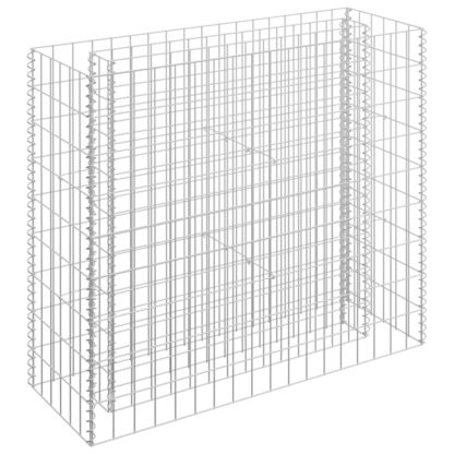 Korotettu kivikori/kukkalaatikko galvanoitu teräs 90x30x90 cm - Image 2