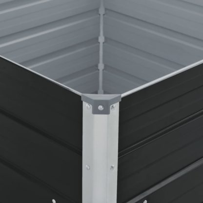 Korotettu puutarhalaatikko 100x100x45cm galvanoitu teräs ruskea - Image 2