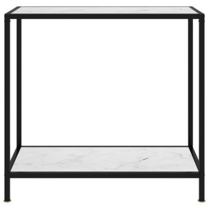 Konsolipöytä valkoinen 80x35x75 cm karkaistu lasi - Image 2
