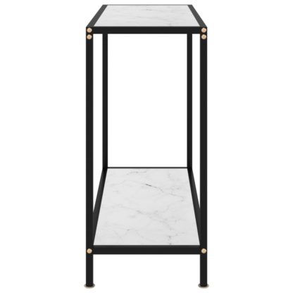 Konsolipöytä valkoinen 80x35x75 cm karkaistu lasi - Image 3