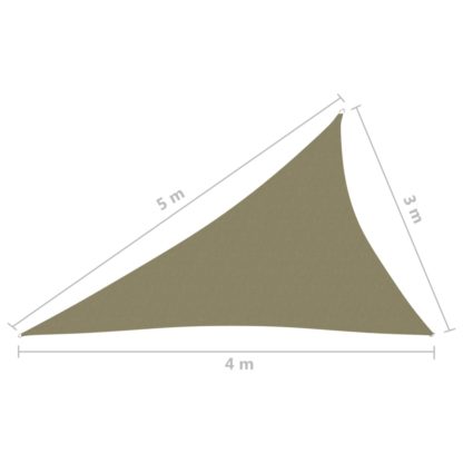 Aurinkopurje Oxford-kangas kolmio 3x4x5 m beige - Image 6