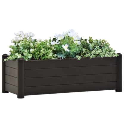 Korotettu kukkalaatikko PP antrasiitti 100x43x35 cm