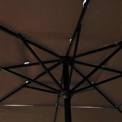 3-tasoinen Aurinkovarjo alumiinitolppa taupe 2,5x2,5 m - Image 2