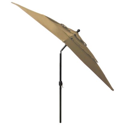 3-tasoinen Aurinkovarjo alumiinitolppa taupe 2,5x2,5 m - Image 5